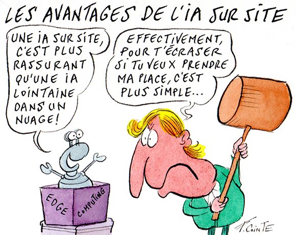Dessin: Faire de l’IA sur site : un bénéfice pas encore évident pour les clients